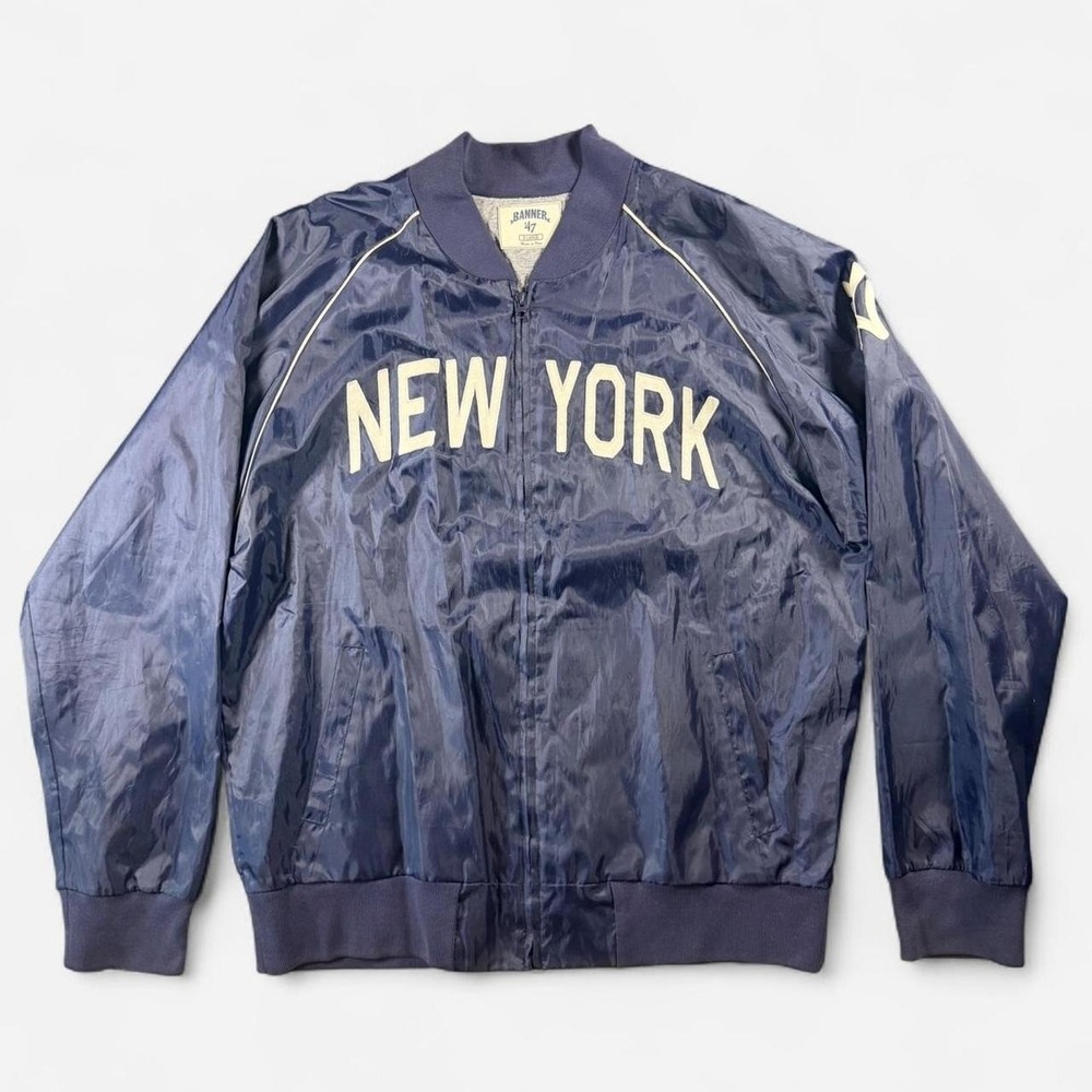 Banner 47 New York Yankees Vintage Style Full Zip Windbreaker Jacket Size XL